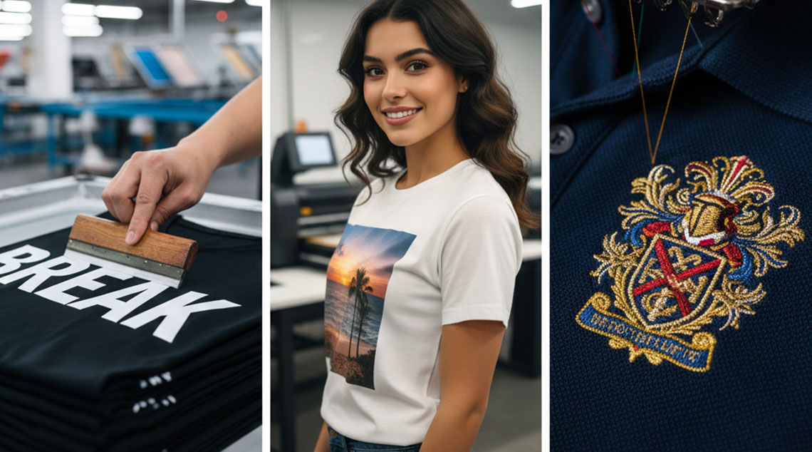 Screen Printing vs DTG vs Embroidery