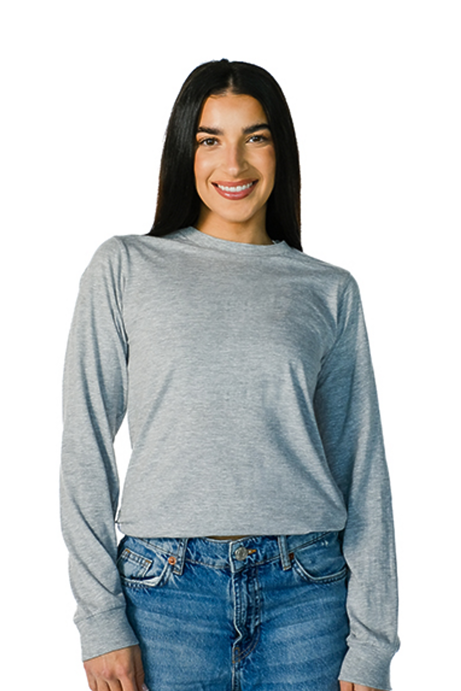 Premium Heather Long Sleeve Crew Neck Tee