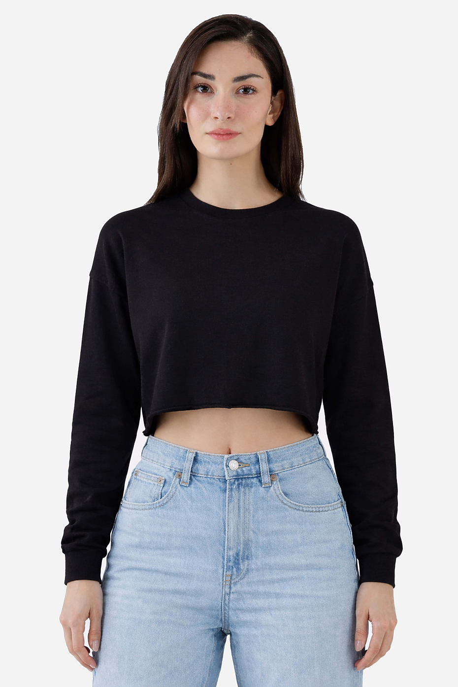 Womens Long Sleeve Crop Tee